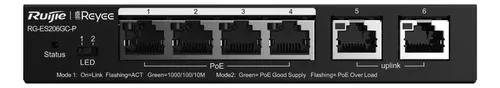 Switch Poe 6 Portas Gigabit Ruijie Reyee Rg-es206gc-p 54w