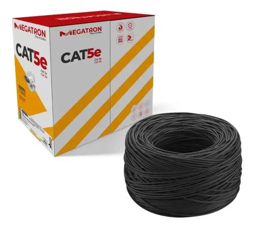 Cabo De Rede Cat5e U/utp 4px24awg Megatron Preto Caixa 305m